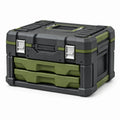 Coffre de rangement pour outils 52 x 31 x 32 cm en plastique noir et vert avec tiroirs