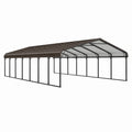Carport 800 x 400 x 270 cm en acier noir et polycarbonate brun fumé - Abri voiture extérieur couvert