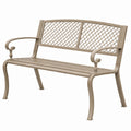 Banc de jardin 120 x 60 x 88 cm en aluminium taupe style classique