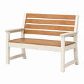 Banc de jardin 120 x 65 x 95 cm en bois blanc/marron à dossier avec accoudoirs