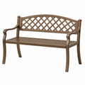 Banc de jardin 120 x 60 x 90 cm en métal brun style classique ajouré
